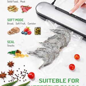 TWOMEOW Vacuum Sealer Machine, Automatic Compact Slim Food Sealer for Sous Vide and Food Storage, Standard/Soft Vac Sealing Mode with Starter Kit, Vertical Vacuum Sealer Storage, Black