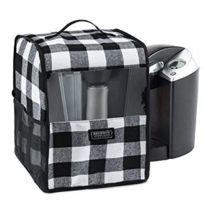bagsprite coffee maker dust cover compatible with keurig k-classic and k-select, coffee making machine cover with pockets for k cup, cover only