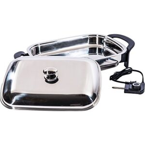 Precise Heat Stainless Steel 16-Inch Rectangular Surgical Electric Skillet