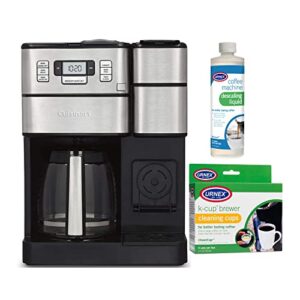 cuisinart ss-gb1 2 in 1 coffee center grind and brew & single serve k cups with cleaning cups and descaling liquid bundle (3 items)