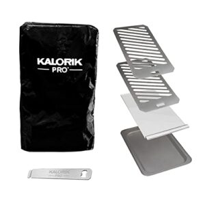 Kalorik® Professional Electric Smokeless Indoor Grill, Restaurant Quality 1500°F Searing, Premium Steak House Style with Perfect Caramelization, Digital LCD Display, Time & Temperature Control, 6 Accessories, 1600W, Easy Clean, Stainless Steel