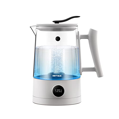 Glass Hydrogen Generator Water Kettle,Hydrogen Rich Water Kettle,Water Ionizer With SPE PEM Technology 1.7L Alkaline Ionizer Generator Electrolysis Generator Hydrogen Content up to 3600 PPB