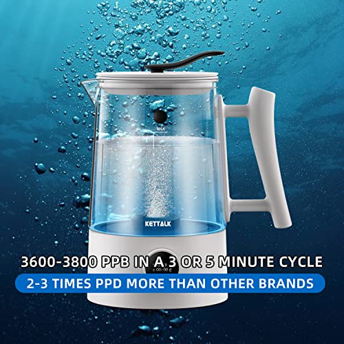 Glass Hydrogen Generator Water Kettle,Hydrogen Rich Water Kettle,Water Ionizer With SPE PEM Technology 1.7L Alkaline Ionizer Generator Electrolysis Generator Hydrogen Content up to 3600 PPB