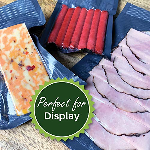 50 Pint 6" X 10" FoodVacBags Black & Clear Vacuum Sealer Storage Bags/Pouches, BPA Free, Perfect for Sous Vide and FoodSaver