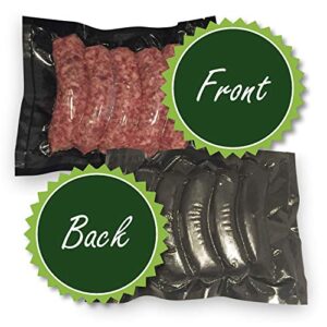 50 Pint 6" X 10" FoodVacBags Black & Clear Vacuum Sealer Storage Bags/Pouches, BPA Free, Perfect for Sous Vide and FoodSaver