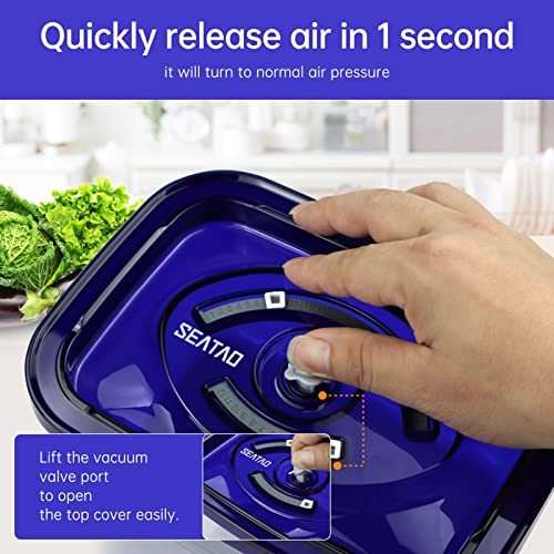 SEATAO Glass Food Storage Containers Preserve & Marinate Vacuum Sealer Airtight Food Storage Containers with Lids,Meal Prep Container。