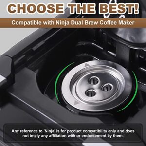 Reusable Pods for Ninja Dual Brew Coffee Maker, Stainless Steel Reusable K Pod Permanent K Cups Filters Coffee Accessories Compatible with Ninja Coffee Maker Filter Ninja CFP201&CFP301 DualBrew