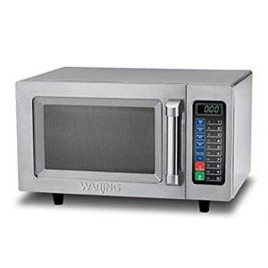 waring commercial wmo90 medium duty microwave oven, 0.9 cubic feet, 10 programmable memory settings, 5 power levels, stainless steel construction, 120v, 1000w, 5-15 phase plug