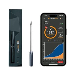 meatstick 4x set | quad sensors wireless meat thermometer with bluetooth | 650ft range | for bbq, kitchen, smoker, air fryer, deep frying, oven, sous vide, grill, rotisserie