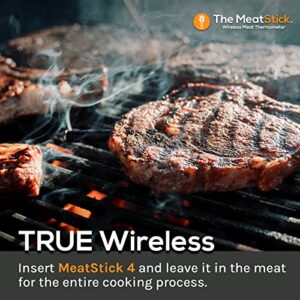 MeatStick 4X Set | Quad Sensors Wireless Meat Thermometer with Bluetooth | 650ft Range | for BBQ, Kitchen, Smoker, Air Fryer, Deep Frying, Oven, Sous Vide, Grill, Rotisserie