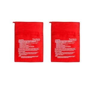 jocha reusable express microwave potato cooker bag perfect potatoes in just 4 minutes microwave potato pouch baking bag red (2 pack)