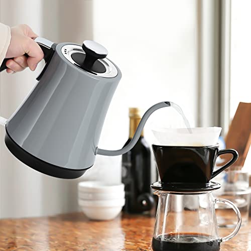 Gooseneck Electric Kettle, 1000W Fast Boiling Tea Kettle Electric with Auto Shut-Off, Boil-Dry Protection, Leak-Proof 304 Stainless Steel Electric Kettle Hot Water Kettle Electric for Pour-Over Coffee