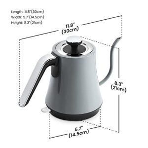 Gooseneck Electric Kettle, 1000W Fast Boiling Tea Kettle Electric with Auto Shut-Off, Boil-Dry Protection, Leak-Proof 304 Stainless Steel Electric Kettle Hot Water Kettle Electric for Pour-Over Coffee
