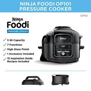 Ninja Foodi 7-in-1 Pressure, Slow Cooker, Air Fryer and More, with 5-Quart Capacity and 15 Recipe Book Inspiration Guide, and a High Gloss Finish