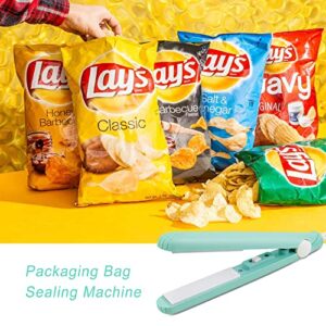 Portable Mini Smart Heat Sealer Machine Kitchen Gadgets, Food Sealer Bag Re-sealer for Food Storage, Handheld Vacuum Sealers for Chips Bag, Foil Bag, Mylar Bags, （Green）