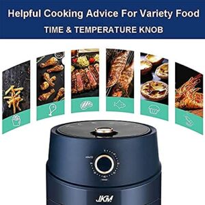 JKM Air Fryer 3.7QT Large Electric Oilless Mechanical Temperature Control, Nonstick Frying Basket, Knob-Blue