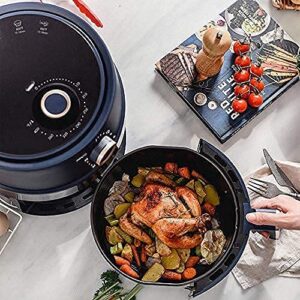 JKM Air Fryer 3.7QT Large Electric Oilless Mechanical Temperature Control, Nonstick Frying Basket, Knob-Blue