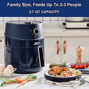 JKM Air Fryer 3.7QT Large Electric Oilless Mechanical Temperature Control, Nonstick Frying Basket, Knob-Blue