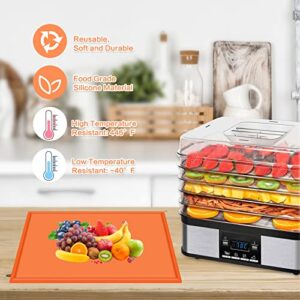 6PCS Silicone Dehydrator Sheets with Edge, Dehydrator Trays with Silicone Pot/Scraper High Temperature Resistance Reusable Silicone Trays Compatible with Cosori CP267-FD for Fruits Herbs Meat Vegetables
