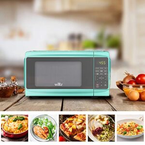 Willz Countertop Small Microwave Oven, 6 Preset Cooking Programs Interior Light LED Display 0.7 Cu.Ft 700W Green WLCMV807GN-07