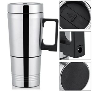 Car Heating Cup,Car Electric Heating Cup Kettle 12V/24V 300ml Car Electric Coffee Tea Water Mug Vehicle Heating Drinking Cup Bottle(24V)