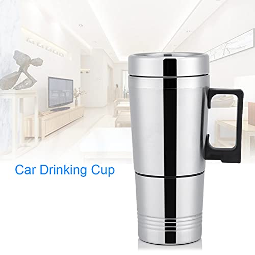 Car Heating Cup,Car Electric Heating Cup Kettle 12V/24V 300ml Car Electric Coffee Tea Water Mug Vehicle Heating Drinking Cup Bottle(24V)