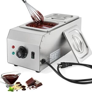 wichemi chocolate melting pot commercial chocolate tempering machine 2 tanks 9lbs stainless steel chocolate melter pots melting machine home or bakery use