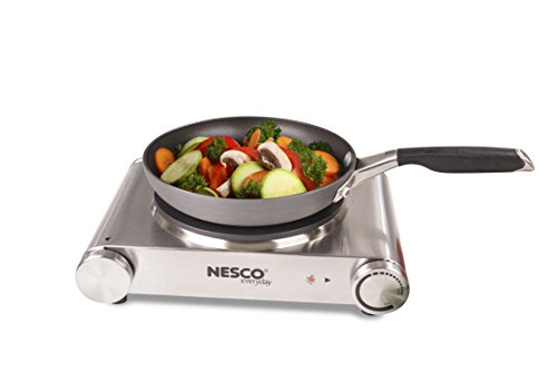 Nesco SB-01 Stainless Steel Electric Burner, 1500-watt, standard, Silver