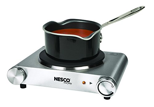 Nesco SB-01 Stainless Steel Electric Burner, 1500-watt, standard, Silver