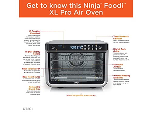 Ninja-DT200-Foodi-8-in-1-XL Pro Air Fry Oven Large Countertop Convection Oven (Renewed)