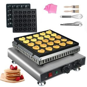 multifunction mini pancakes maker machine,commercial electric dutch pancakes baker maker,25pcs muffin iron with 2 interchangeable nonstick baking plates for home,restaurants,kitchen,snack bar…
