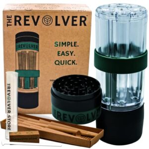 THE REVOLVER 3 in 1 Portable Herb Grinder with Storage, Lightweight and Easy to Carry Travel Herb Grinder, a Gift for your Loved Ones