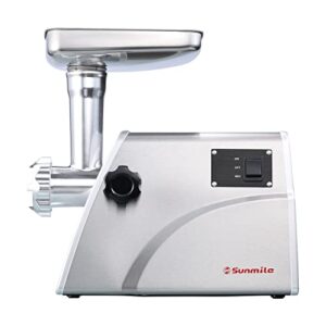 Sunmile SM-G33 Electric Meat Grinder - 1HP 800W Max Power - ETL Stainless Steel Meat Grinder Mincer Sausage Stuffer, Stainless Steel Blade and Plates and 1 Sausage Maker