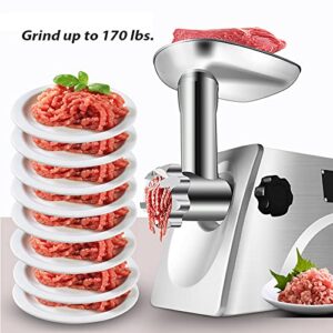 Sunmile SM-G33 Electric Meat Grinder - 1HP 800W Max Power - ETL Stainless Steel Meat Grinder Mincer Sausage Stuffer, Stainless Steel Blade and Plates and 1 Sausage Maker