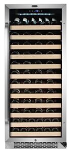 whynter bwr-1002sd 100 built-in or freestanding stainless steel compressor large capacity wine refrigerator rack for open bottles and led display, black-100, black