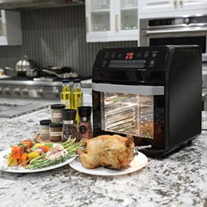 barton 1600w xl digital electric air fryer oven cooker 16-cooking functions settings 13 quart oil free fryer oven