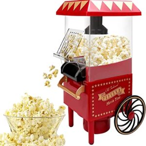 VAlinks Hot Air Popcorn Machine, Popcorn Maker, 1200W Home Electric Popcorn Popper with Kernel Measuring Scoop, Healthy Oil-Free & BPA-Free for Home, Birthday Party, Movie Night or Christmas (Small)