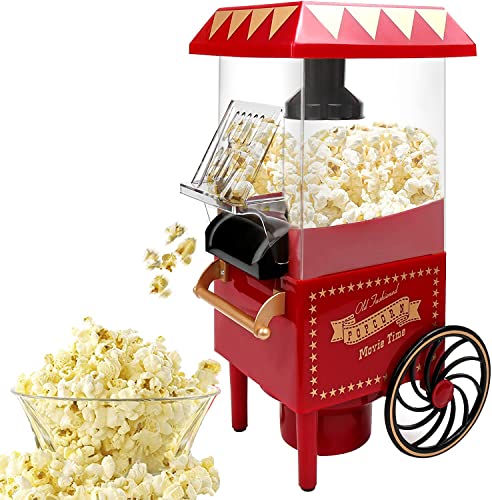 VAlinks Hot Air Popcorn Machine, Popcorn Maker, 1200W Home Electric Popcorn Popper with Kernel Measuring Scoop, Healthy Oil-Free & BPA-Free for Home, Birthday Party, Movie Night or Christmas (Small)