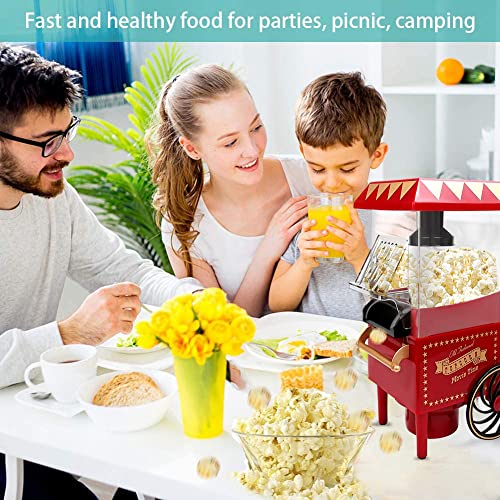 VAlinks Hot Air Popcorn Machine, Popcorn Maker, 1200W Home Electric Popcorn Popper with Kernel Measuring Scoop, Healthy Oil-Free & BPA-Free for Home, Birthday Party, Movie Night or Christmas (Small)