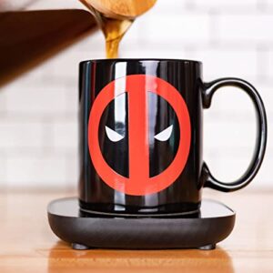 uncanny brands marvel deadpool mug warmer with mug – keeps your favorite beverage warm – auto shut on/off