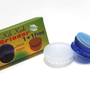 Xik Xak Plastic Grinders For Herbs | Build-In Storage With Lid | Pack of Two Units