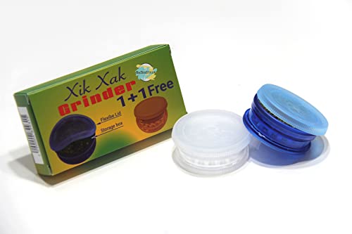 Xik Xak Plastic Grinders For Herbs | Build-In Storage With Lid | Pack of Two Units