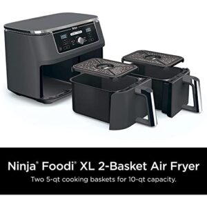 Ninja AD350 Foodi 6-in-1 10-qt. XL 2-Basket Air Fryer (Renewed)