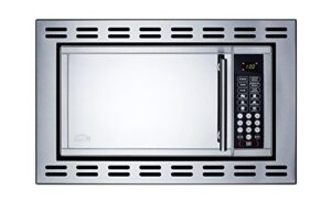 summit otr24 24″ built-in microwave with mirror finish door, trim, and one-touch digital controls, stainless-steel