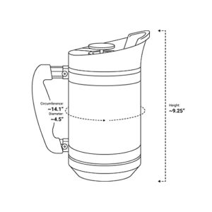 BruTrek BaseCamp Coffee Press - Double Wall Insulated Stainless Steel - Bru-Stop Technology, No Grounds in Coffee, No Spill Lid (Mountain Lake, 32 fl.oz)