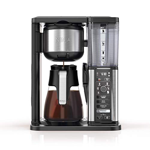 Ninja Specialty Fold-Away Frother (CM401) Coffee Maker, Single Serve to 10 Cup (50 oz.), Glass Carafe (Renewed)