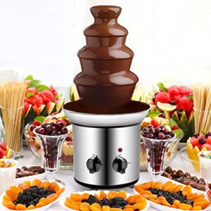 PiscatorZone 3 Tiers Stainless Steel Chocolate Fondue Fountain Easy To Assemble,Perfect For Chocolate, Nacho Cheese, BBQ Sauce, Ranch, Liqueurs