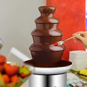 PiscatorZone 3 Tiers Stainless Steel Chocolate Fondue Fountain Easy To Assemble,Perfect For Chocolate, Nacho Cheese, BBQ Sauce, Ranch, Liqueurs