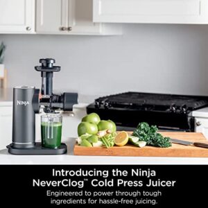 Ninja JC151 NeverClog Cold Press Juicer, Powerful Slow Juicer with Total Pulp Control, Charcoal