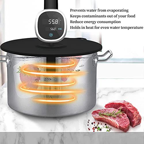 Hescred Sous Vide Lid for Precision Cooking Fits Up to 10.8 pot - Compatible with Anova Culinary Sous Vide Precision Cooker - Retain Moisture and Flavor with a Sous Vide Precision Cooker (Black)